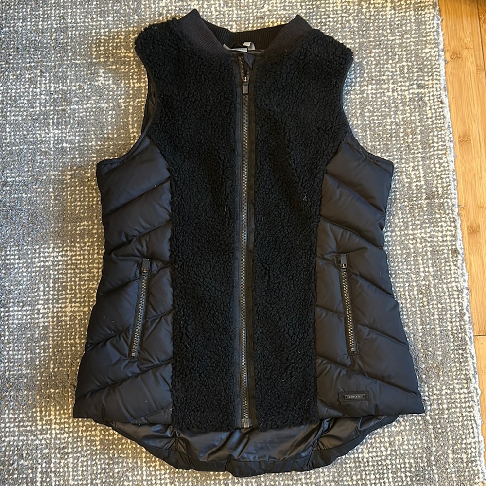 Athleta puff shearling vest